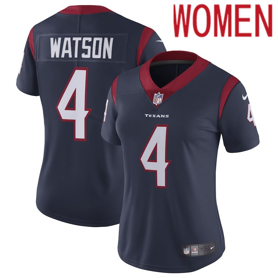 Women Houston Texans 4 Deshaun Watson Nike Navy Vapor Untouchable Limited NFL Jersey